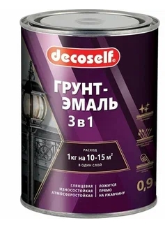 ГРУНТ ЭМАЛЬ 3 В 1 БЕЛАЯ 0,9КГ ГЛЯНЦ. 